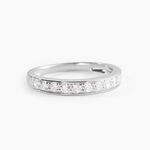 Demi-alliance Or Blanc Valentine Diamants Synthetique - Alliances duo Femme | Marc Orian