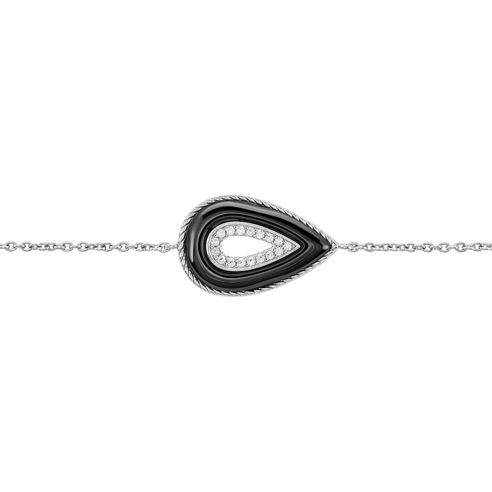 Bracelet Boyce Argent Blanc Céramique Oxyde De Zirconium - Bracelets chaînes Femme | Marc Orian