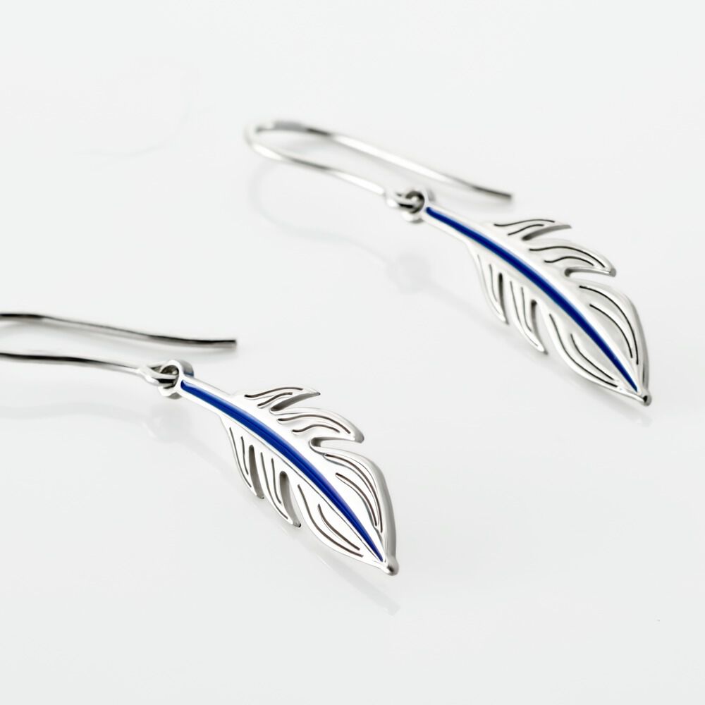 Boucles D'oreilles Pendantes Argent Blanc Stieg - Pendantes Femme | Marc Orian