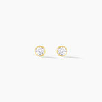 Boucles D'oreilles Puces Elda Serti Clos Or Jaune Oxyde De Zirconium - Puces Femme | Marc Orian