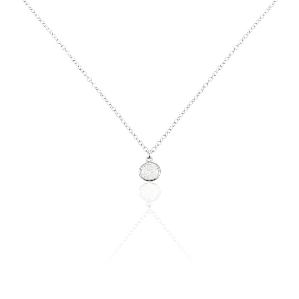 Collier Argent Blanc Lehunnus Oxyde De Zirconium - Colliers avec pierres Femme | Marc Orian