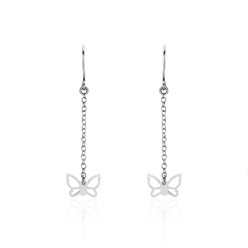 Boucles D'oreilles Pendantes Graziella Argent Blanc - Pendantes Femme | Marc Orian