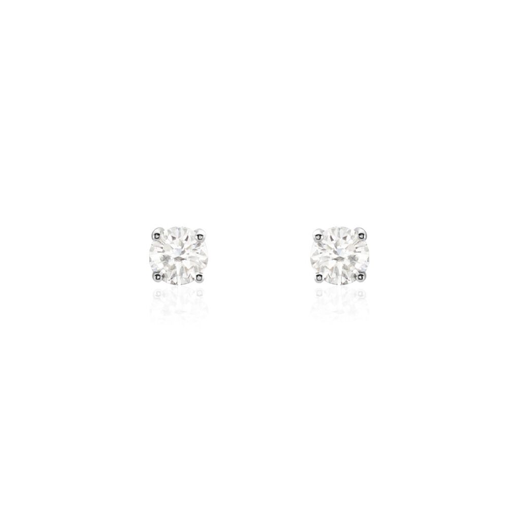 Boucles D'oreilles Puces Or Blanc  Diamants Synthétique - Boucles d'oreilles mariage Femme | Marc Orian