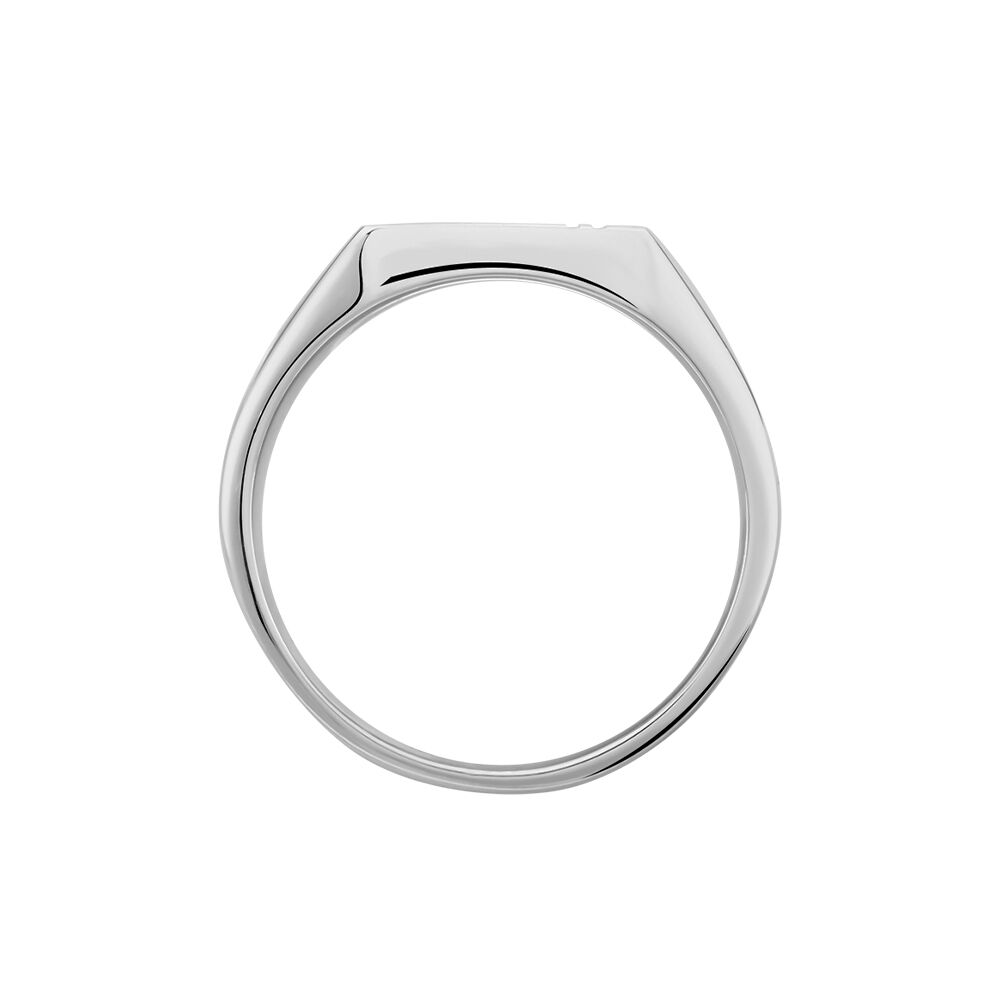 Chevalière Cillian Argent Blanc - Bijoux personnalisés Homme | Marc Orian