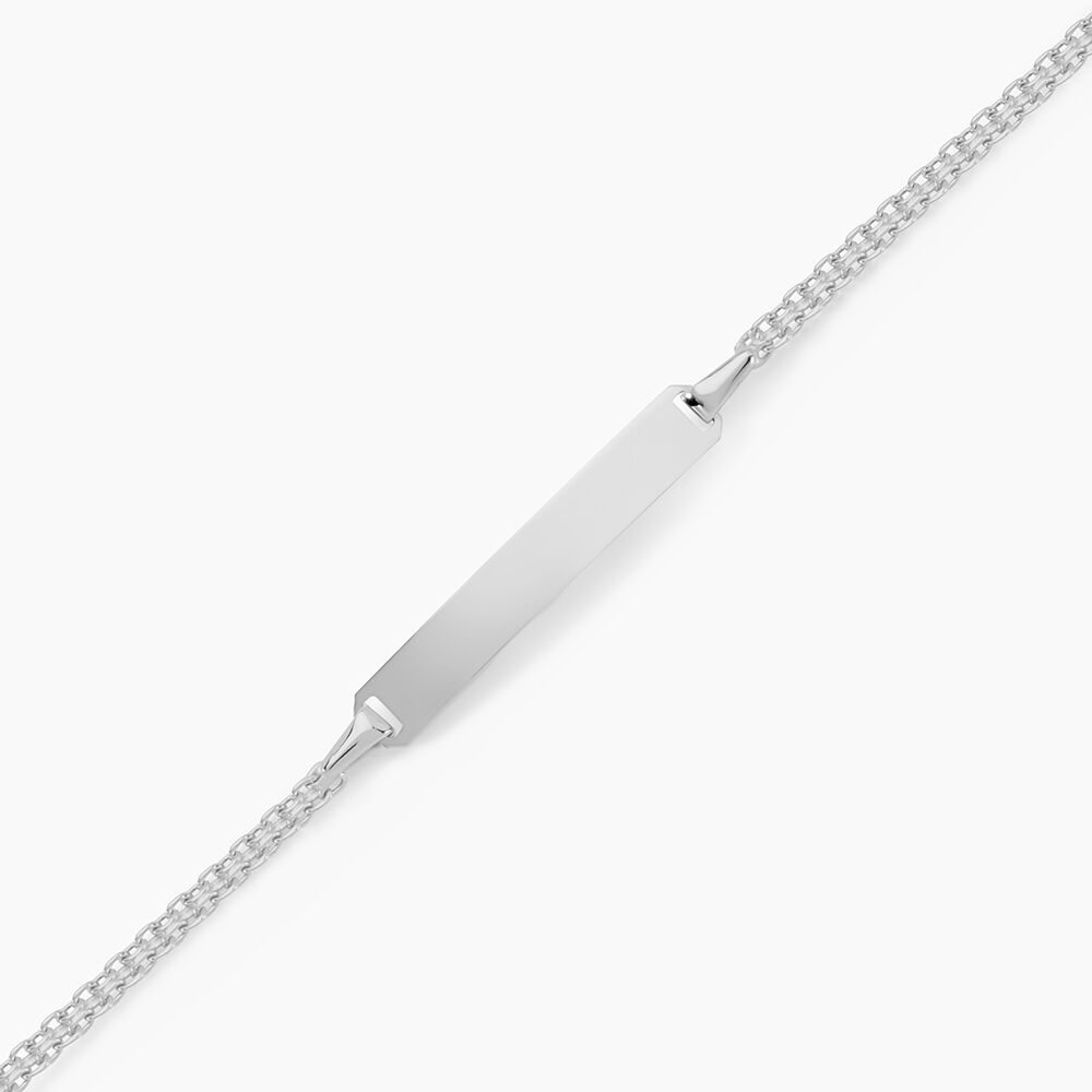 Bracelet Identit&eacute; Euphenia Maille Bismark Or Blanc - Gourmettes Enfant | Marc Orian