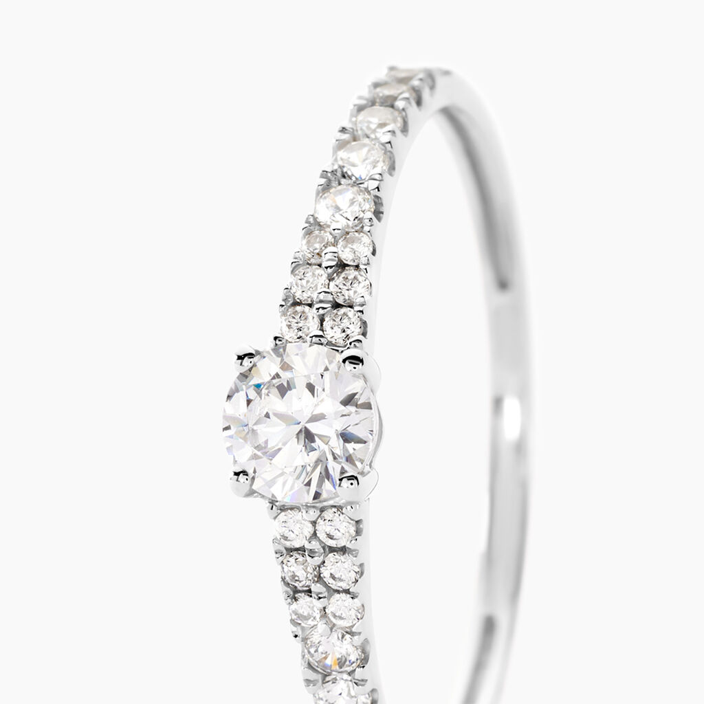 Bague Solitaire Francoise-marie Or Blanc Oxyde De Zirconium - Bagues Solitaire Femme | Marc Orian