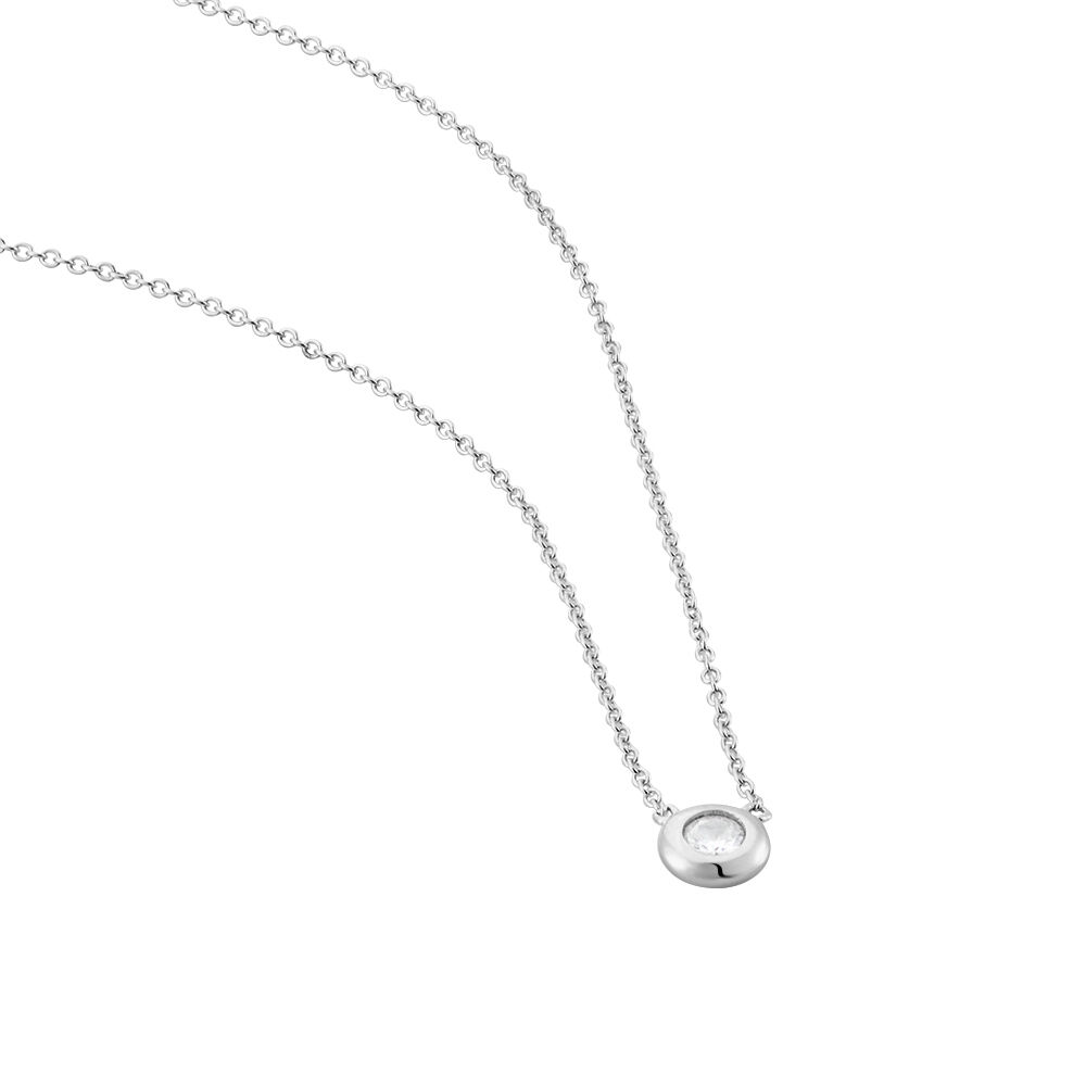 Collier Court Argent Blanc Laureano Oxyde De Zirconium - Colliers ras du cou Femme | Marc Orian