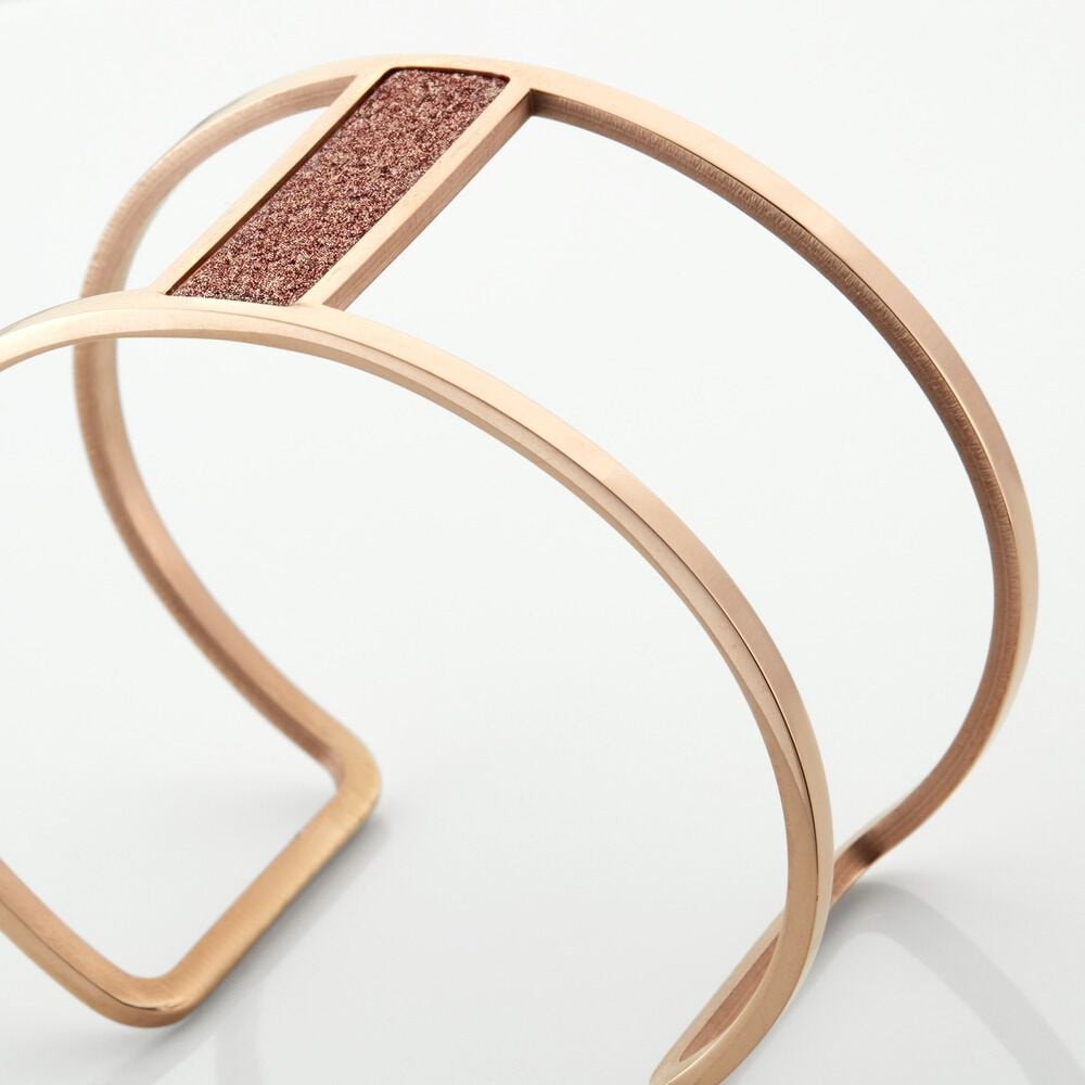 Bracelet Manchette Acier Rose Maria - Bijoux fantaisie Femme | Marc Orian