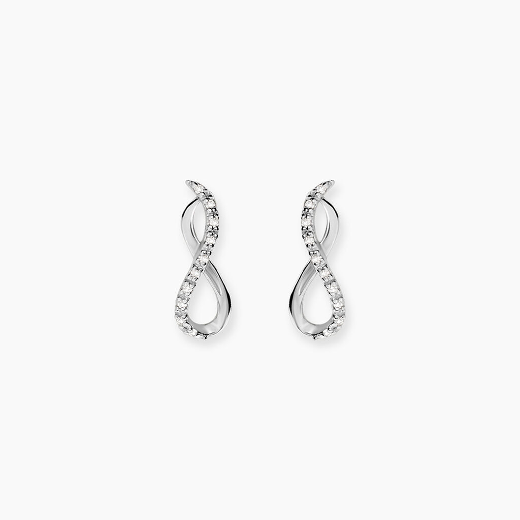 Boucles D'oreilles Puces Samy Or Blanc Diamant - Puces Femme | Marc Orian