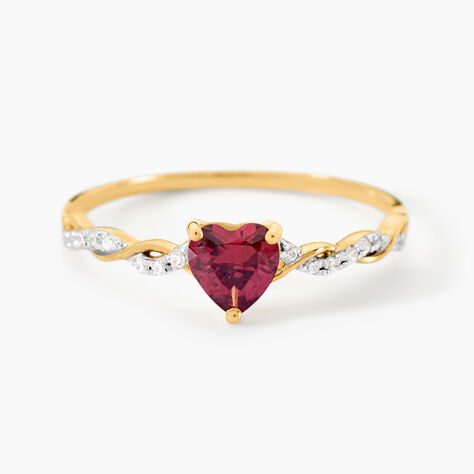 Bague Mathilde Or Jaune Rhodolite Oxyde De Zirconium - Bagues de promesse Femme | Marc Orian