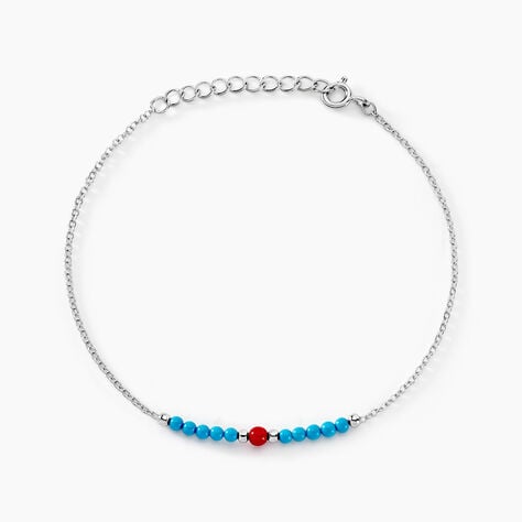 Bracelet Behati Argent Blanc Corail Turquoise - Bracelets fantaisie Femme | Marc Orian