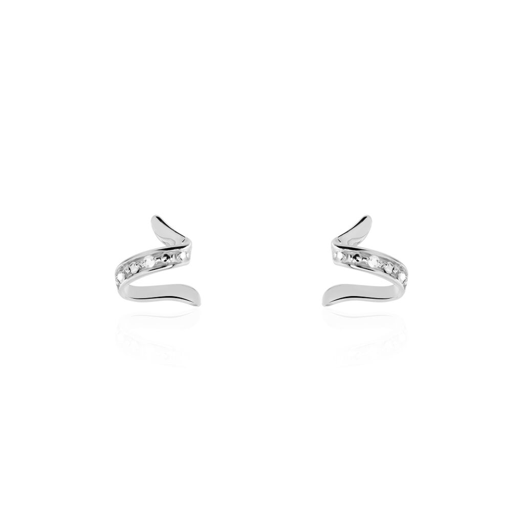 Boucles D'oreilles Puces Ouassima Or Blanc Diamant - Clous d'oreilles Femme | Marc Orian
