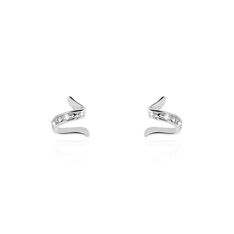 Boucles D'oreilles Puces Ouassima Or Blanc Diamant - Clous d'oreilles Femme | Marc Orian