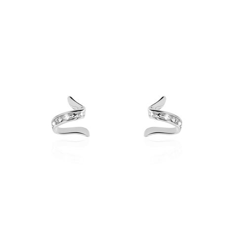 Boucles D'oreilles Puces Ouassima Or Blanc Diamant - Clous d'oreilles Femme | Marc Orian
