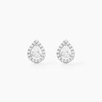 Boucles D'oreilles Puces Hildana Or Blanc Oxyde De Zirconium - Puces Femme | Marc Orian