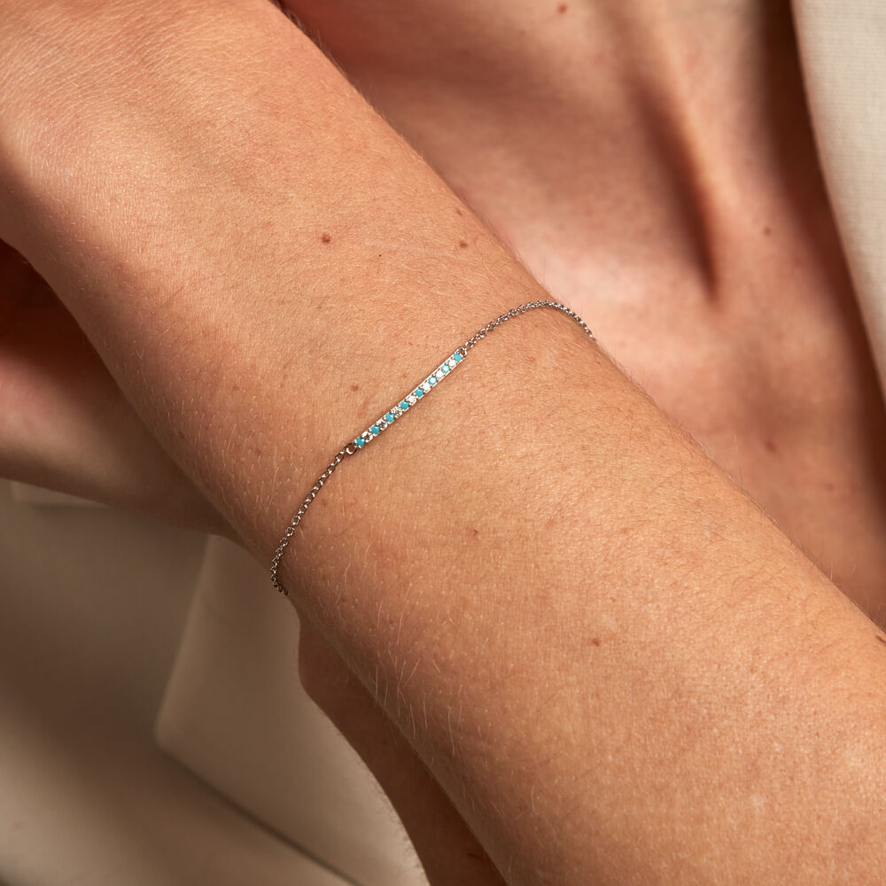 Bracelet Elga Argent Blanc Oxyde De Zirconium - Bracelets chaînes Femme | Marc Orian