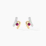 Boucles D'oreilles Puces Kirsten Or Jaune Rubis Et Diamant - Puces Femme | Marc Orian