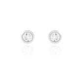 Boucles D'oreilles Puces Ofelia Or Blanc Diamant - Puces Femme | Marc Orian