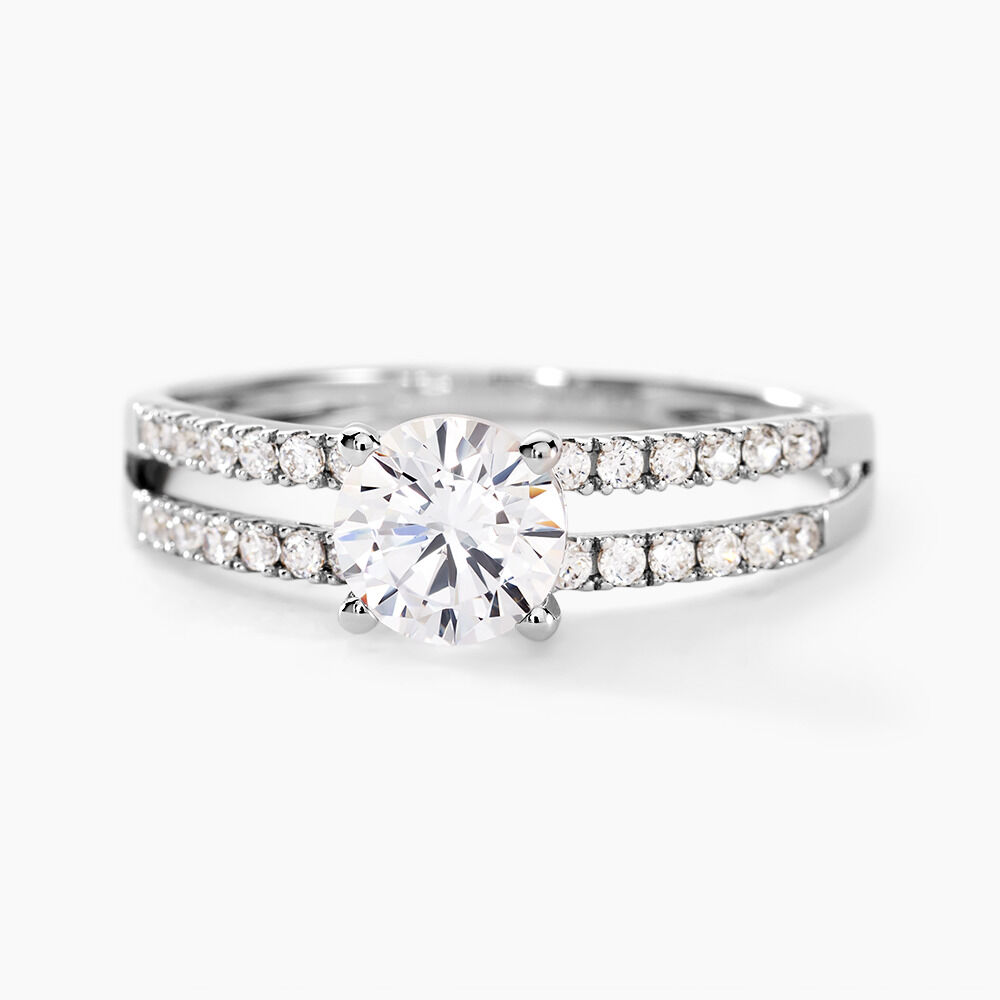 Bague Solitaire Cesarine Or Blanc Oxyde De Zirconium - Solitaires Femme | Marc Orian