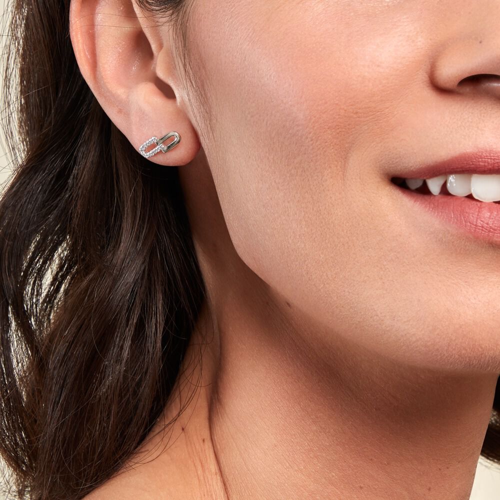 Boucles D'oreilles Puces Neema Argent Blanc Oxyde De Zirconium - Puces Femme | Marc Orian