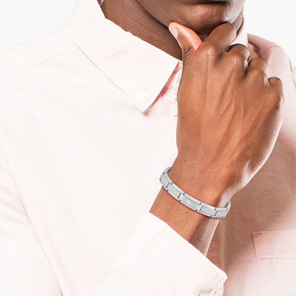 Bracelet Lacoste Stencil Acier Blanc - Bijoux Homme | Marc Orian
