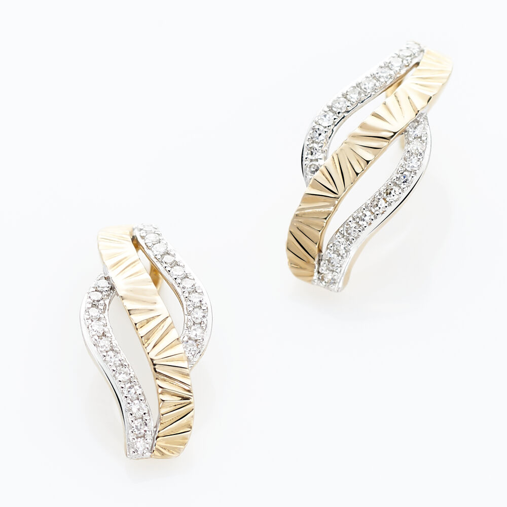 Boucles D'oreilles Puces Bathilde Or Jaune Diamant - Puces Femme | Marc Orian