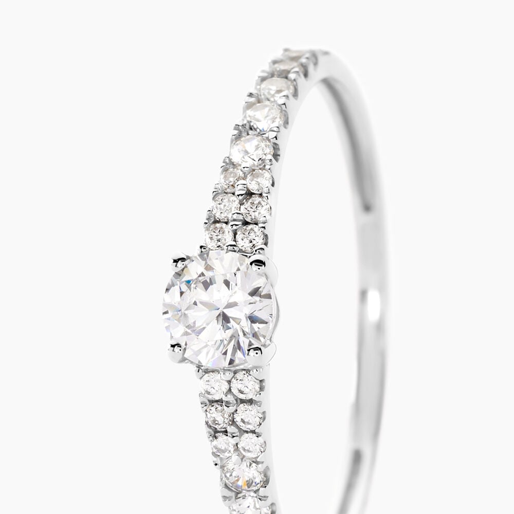 Bague Solitaire Francoise-marie Or Blanc Oxyde De Zirconium - Solitaires Femme | Marc Orian