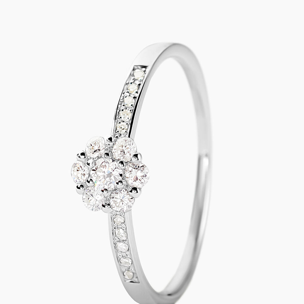 Bague Magnolia Or Blanc Diamant - Bagues pierres pr&eacute;cieuses Femme | Marc Orian