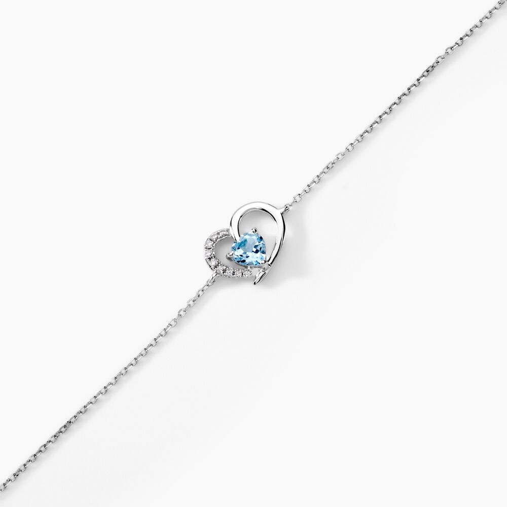 Bracelet Eliana Or Blanc Topaze Et Oxyde De Zirconium - Bracelets chaînes Femme | Marc Orian