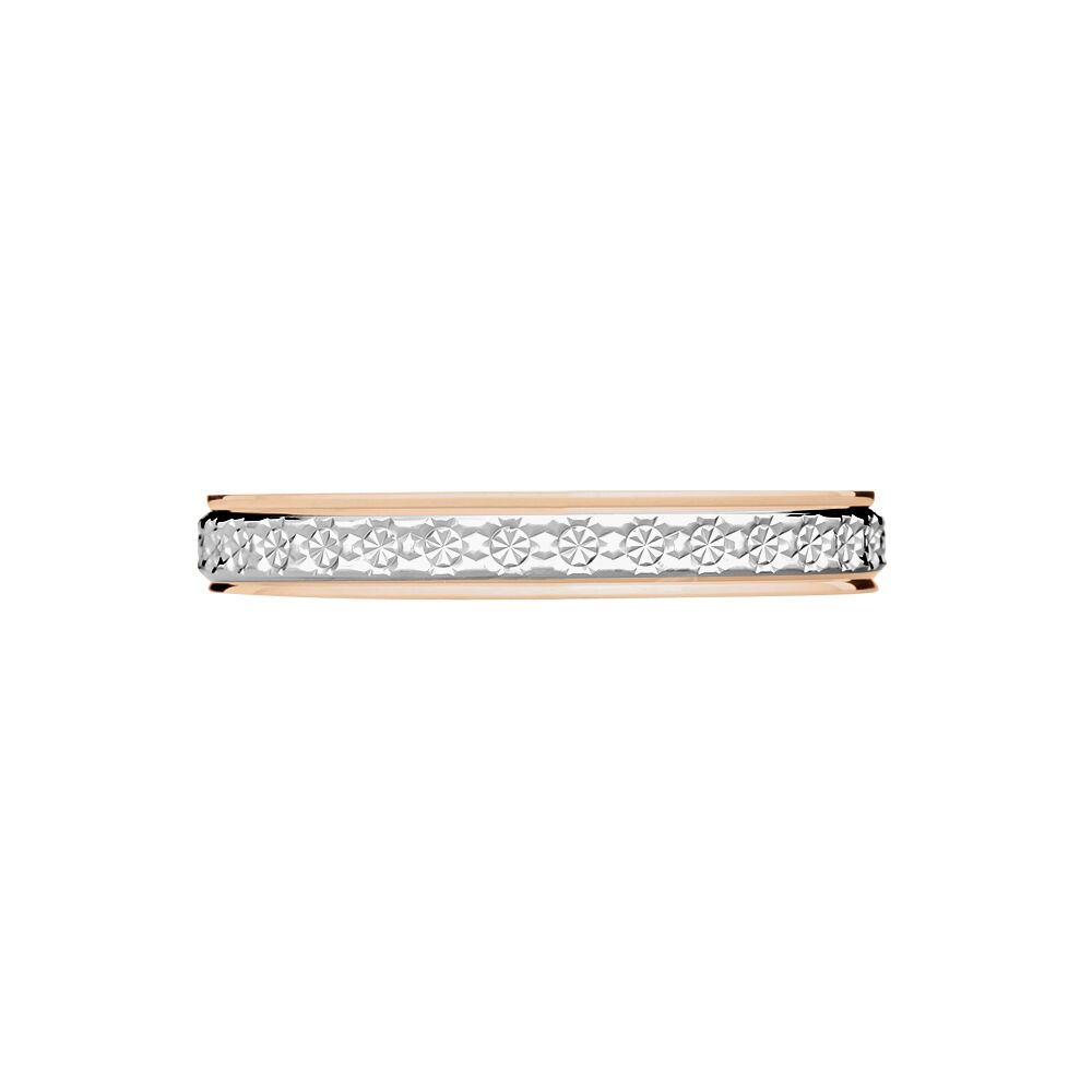 Alliance 1 Rang Diamante Ruban Plat Or Bicolore - Alliances personnalisées Femme | Marc Orian