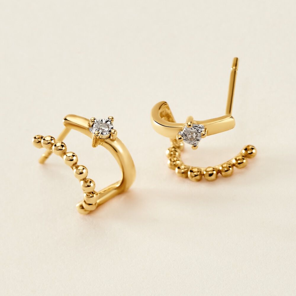 Boucles D'oreilles Pearly Effect Or Jaune Diamant -  Femme | Marc Orian