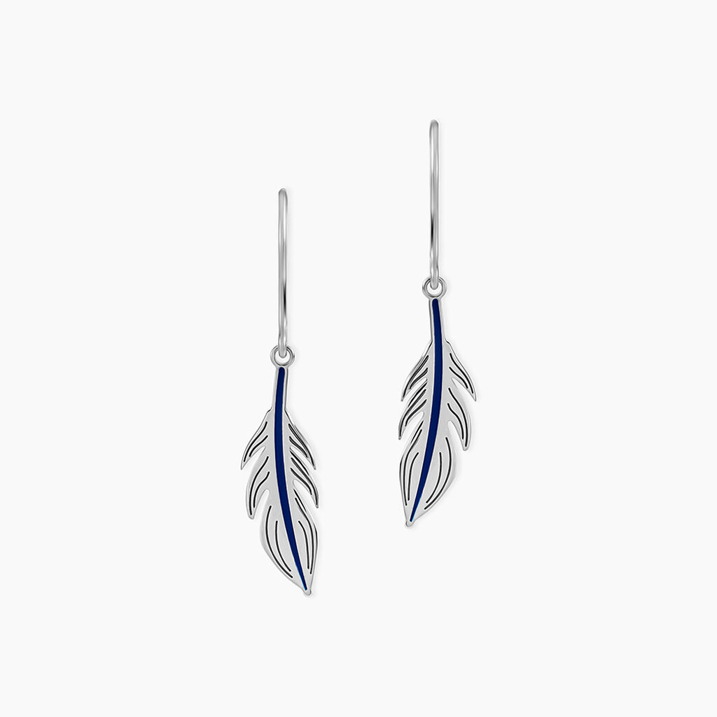Boucles D'oreilles Pendantes Argent Blanc Stieg - Pendantes Femme | Marc Orian