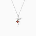 Pendentif Argent Blanc Abellia Ambre - Bijoux fantaisie Femme | Marc Orian