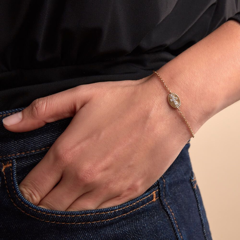 Bracelet Embrasement Plaqué Or Jaune Oxyde De Zirconium - Bracelets chaînes Femme | Marc Orian