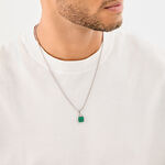 Collier Alaric Acier Blanc Malachite - Colliers avec pierres Homme | Marc Orian