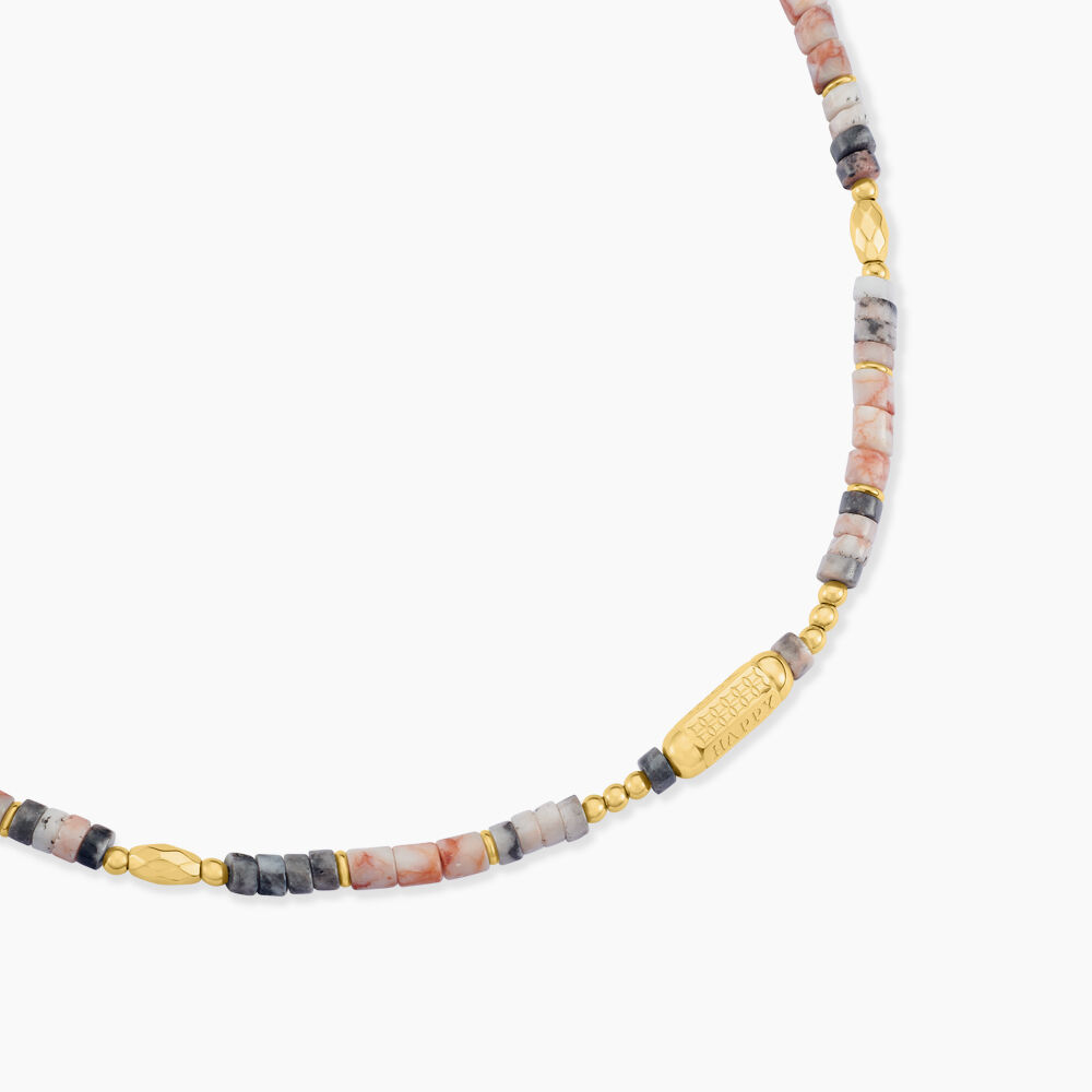 Collier Acier Jaune Pierre De Synthese - Colliers avec pierres Femme | Marc Orian