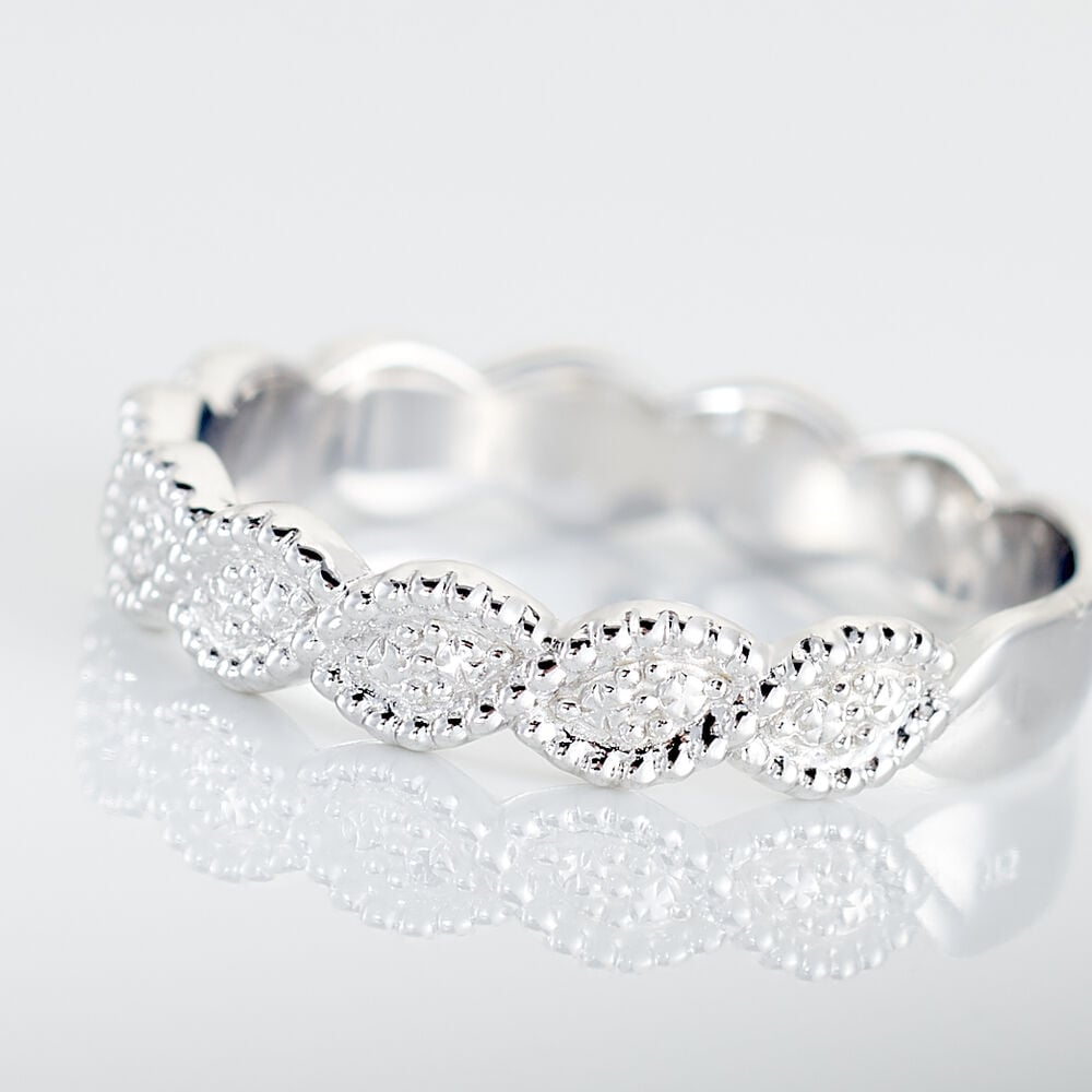 Alliance Marielle Ruban Plat Or Blanc - Alliances duo Unisex | Marc Orian