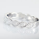 Alliance Marielle Ruban Plat Or Blanc - Alliances duo Unisex | Marc Orian