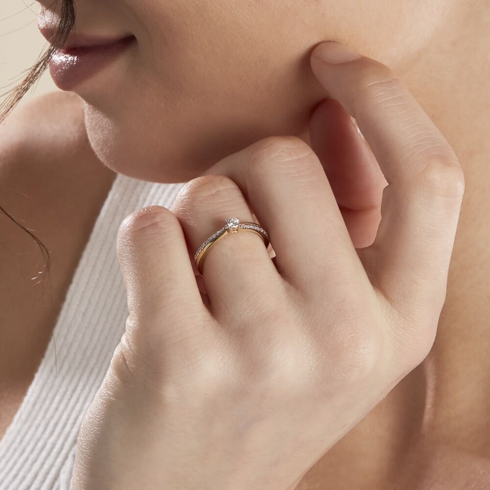 Bague Solitaire Finesse Or Jaune Diamant Diamants - Solitaires Femme | Marc Orian