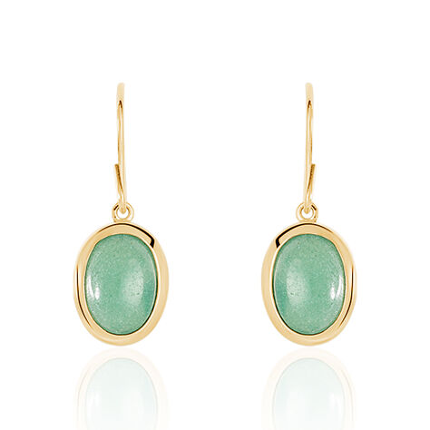 Boucles D'oreilles Pendantes Veina Plaqué Or Jaune Aventurine - Pendantes Femme | Marc Orian