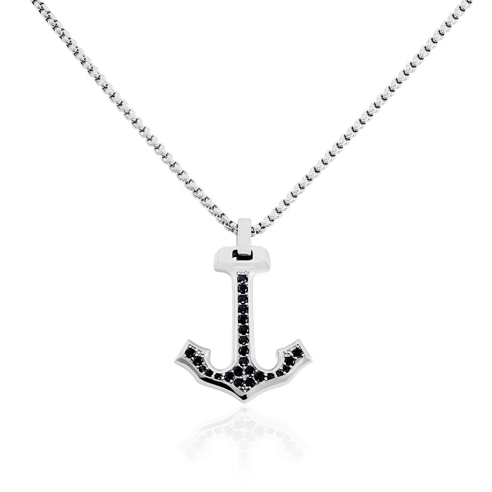 Collier Acier Vieillit Tanagra Oxydes De Zirconium - Colliers avec pierres Homme | Marc Orian