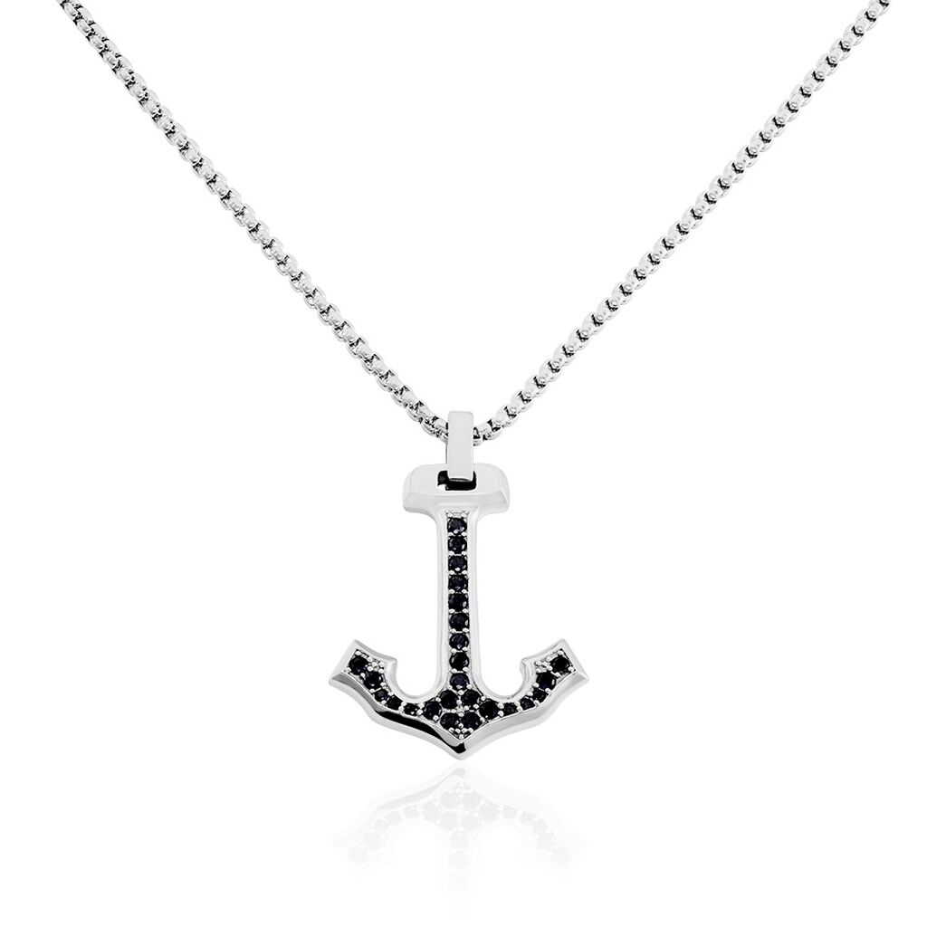 Collier Acier Vieillit Tanagra Oxydes De Zirconium - Colliers avec pierres Homme | Marc Orian