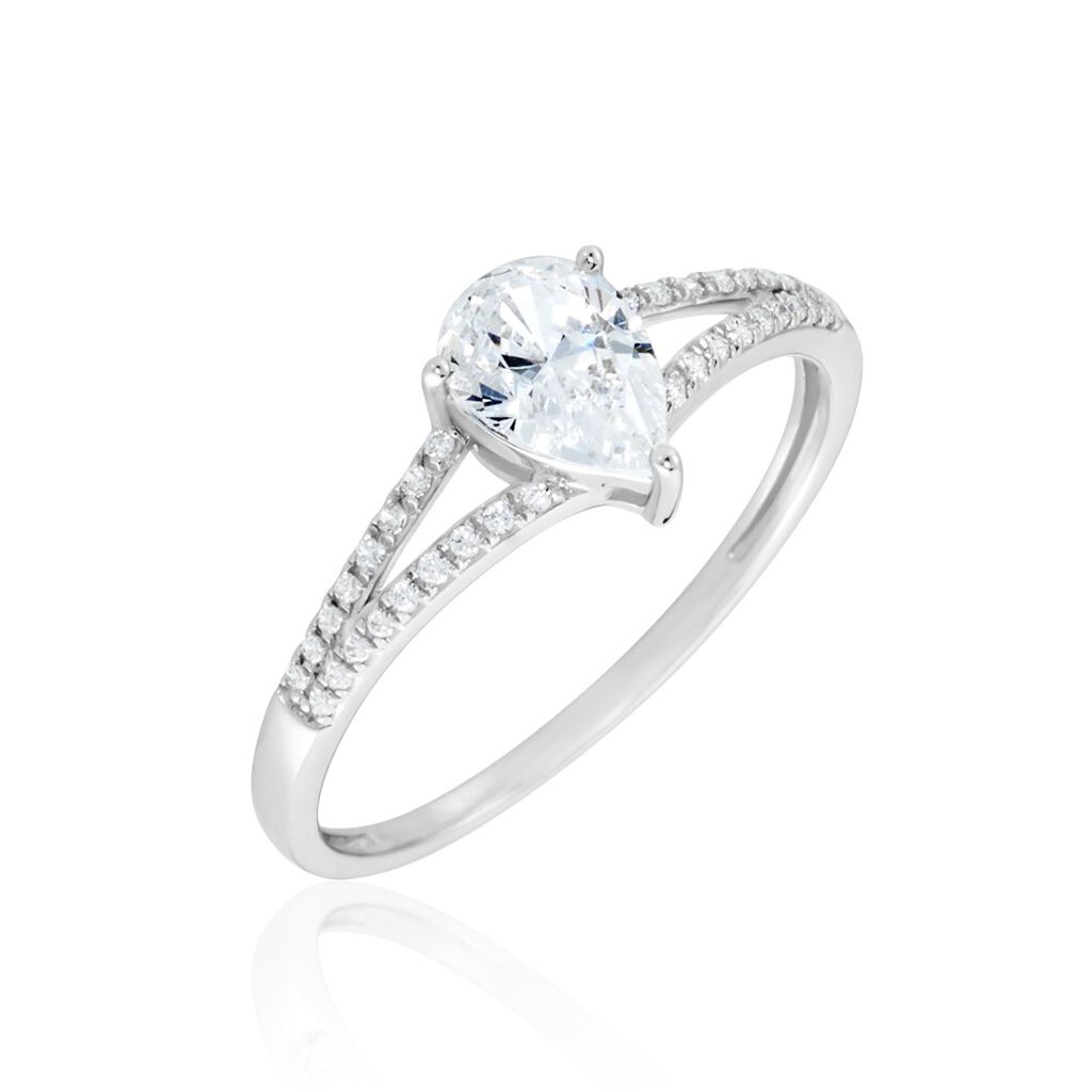 Bague Or Blanc Marinda Oxyde De Zirconium - Solitaires Femme | Marc Orian