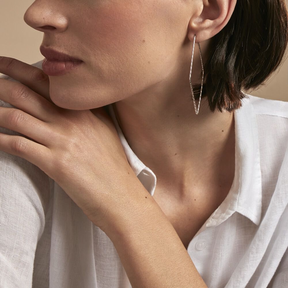 Créoles Ursula Argent Blanc - Créoles Femme | Marc Orian