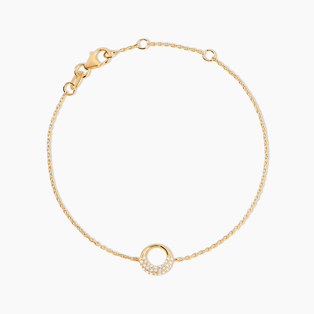 Bracelet Shiny Et Bold Plaqu&eacute; Or Jaune Oxyde De Zirconium - Bracelets fantaisie Femme | Marc Orian