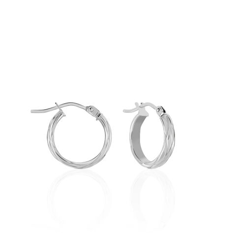 Créoles Ananas Or Blanc - Boucles d'oreilles Créoles Femme | Marc Orian