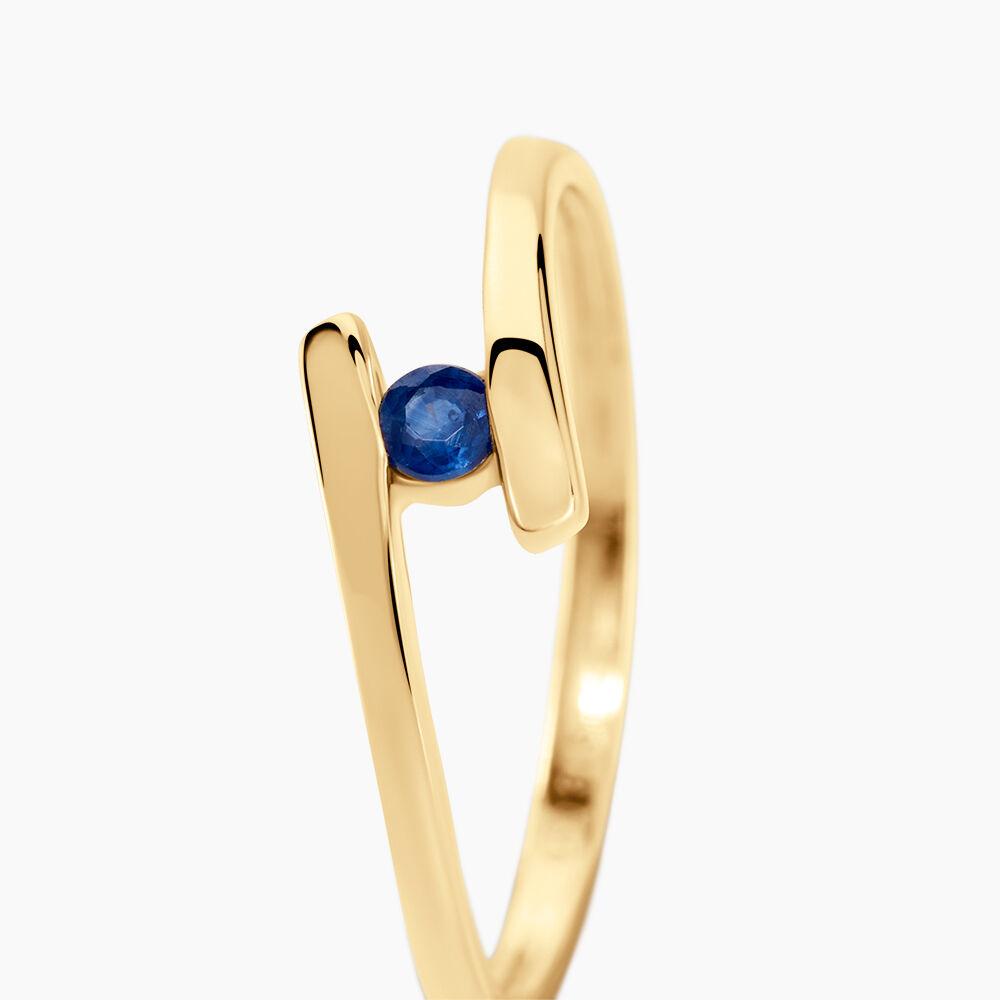 Bague Serti Couteau Or Jaune Saphir - Solitaires Femme | Marc Orian