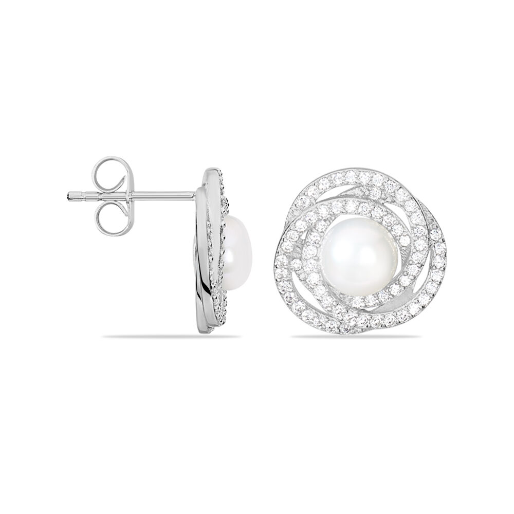 Boucles D'oreilles Pendantes Matilda Argent  Perle Culture Et Oxyde -  Femme | Marc Orian
