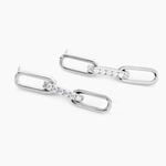 Boucles D'Oreilles Pendantes Madame Argent Blanc Oxyde De Zirconium - Pendantes Femme | Marc Orian