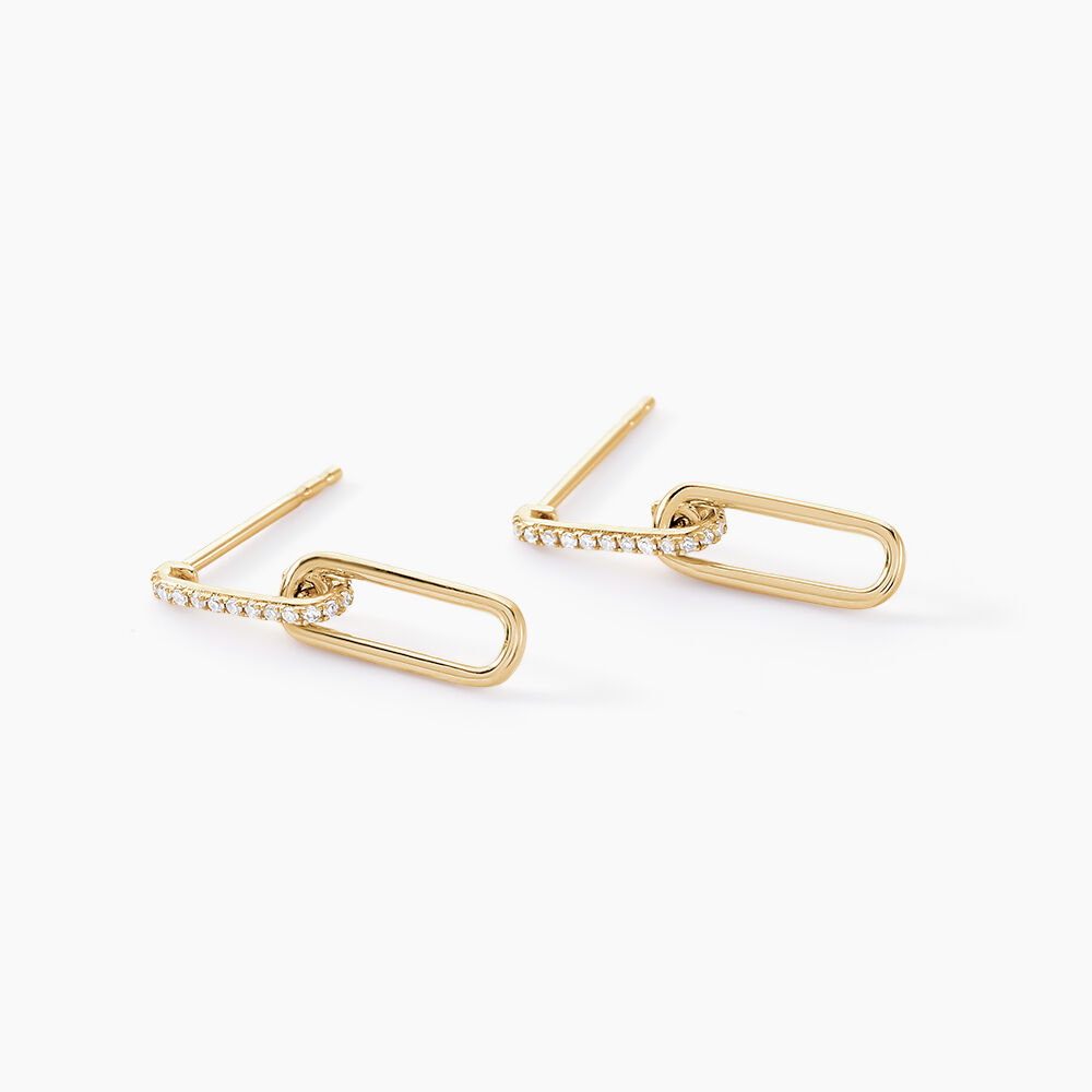 Boucles D'oreilles Pendantes Liaisons Precieuses Or Jaune Diamant - Pendantes Femme | Marc Orian